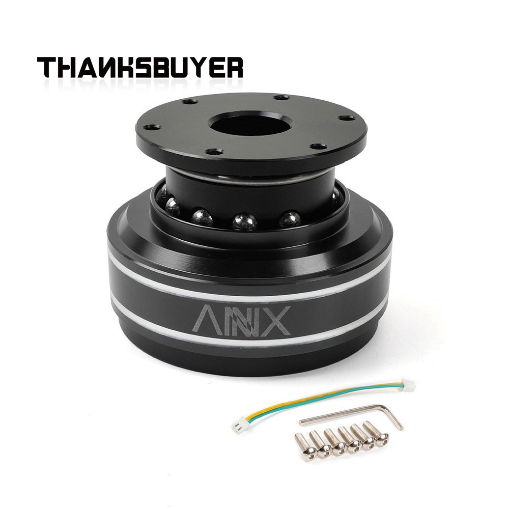 Racing Wheel Quick Release Hub 70Mm - 6‑Hole 70MM Aluminum Alloy Steering Wheel