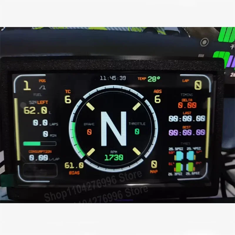 Sim Racing Dashboard Screen Display - Simplayer Sim Racing Dashboard Dash Display