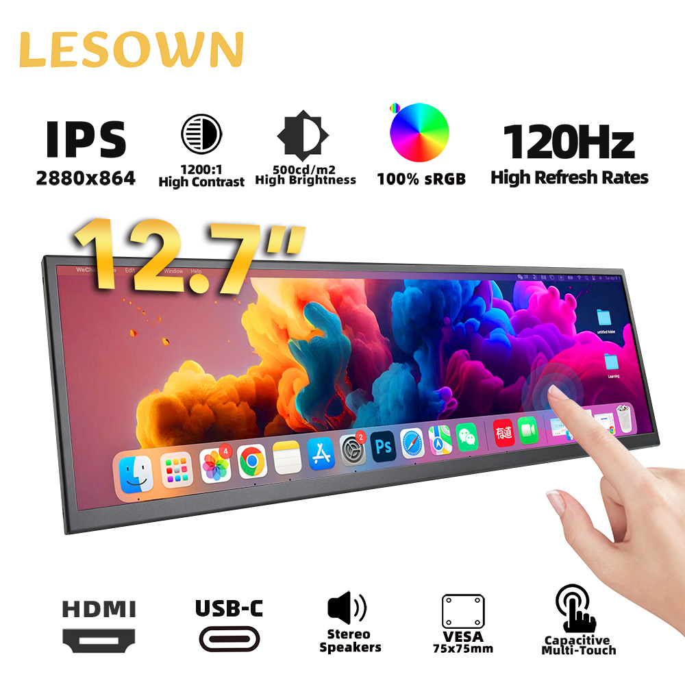 Sim Racing Dashboard Screen Display - LESOWN 12.3 14.5 Inch Portable Monitor