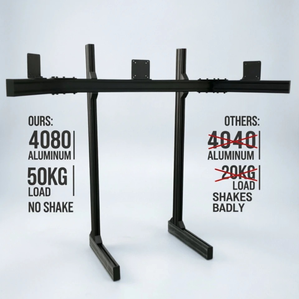 4080 Aluminum Sim Racing Tripl - Triple Monitor Stand Sim Racing recension och pris